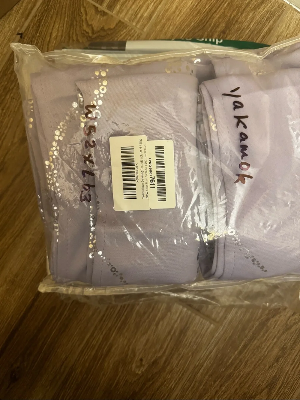 Yakamok Lilac Light Blocking Curtains For Livingroom Foil Print W52 X L63